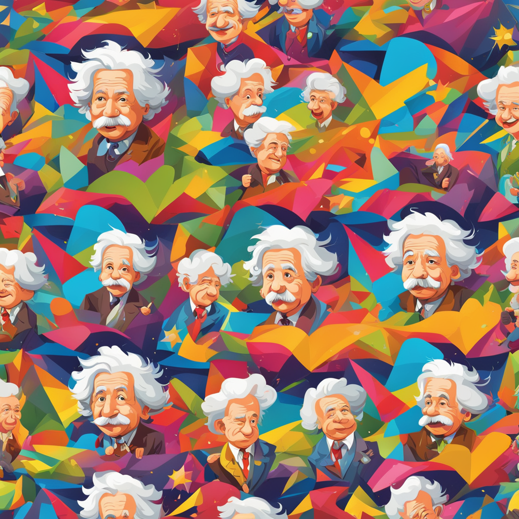 Albert Einstein Cartoon: Midnight Blue, White Smoke, Indian Red, Goldenrod Color Pallette Albert Einstein Cartoon: Midnight Blue, White Smoke, Indian Red, Goldenrod Color Pallette